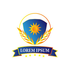 Fototapeta premium sun logo icon for good farming company