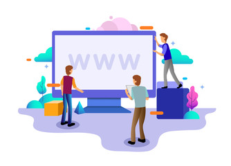 Web design homepage concept of desktop Illustration. business strategy, analytics and brainstorming. Modern flat design concepts for website design ui/ux and mobile website development.