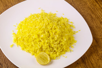 Yellow rice with lime