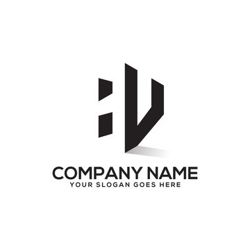 HV initial logo, negative space vector , clean and clever designs