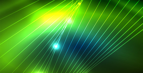 Color neon lights with waves abstract background