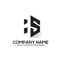 Fototapeta premium HS initial logo, negative space vector , clean and clever designs