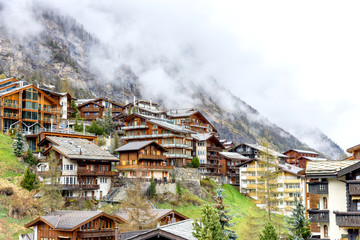 Amazing touristic alpine village in Switzerland, Europe