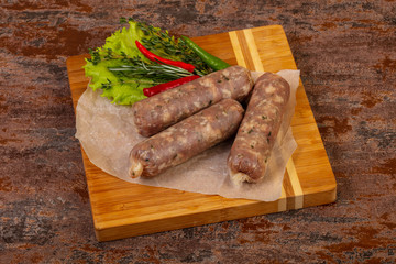 Pork sausages for grill