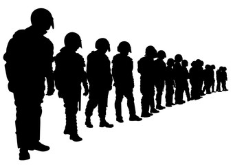 People of special police force on white background