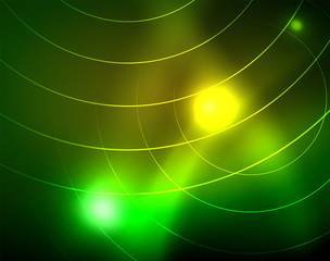 Neon circles abstract background