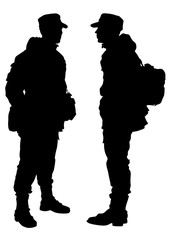 People of special police force on white background