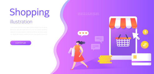 Shopping concept illustrations. Modern flat style