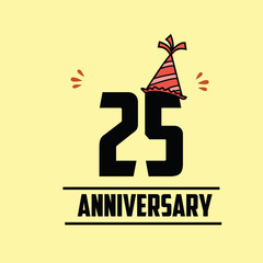 25 year Anniversary Vector Template Design Illustration