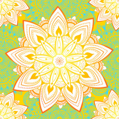 Ornamental seamless pattern with mandala. Vintage, paisley elements. Ornament. Traditional, Ethnic, Turkish, Indian motifs. Great for fabric and textile, wallpaper, packaging or any desired idea