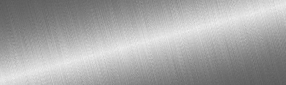 Brushed gray metal surface. Texture of metal. Abstract steel background. Web banner template. Panoramic image