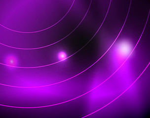 Dark space with neon color glowing lights abstract background