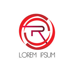 R initial letter for business company logo icon
