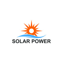 Fototapeta na wymiar Solar power system logo