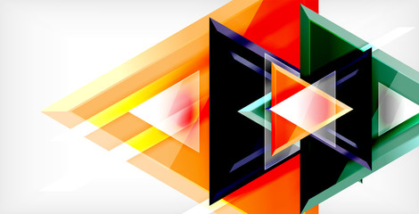 Glossy shiny triangles background