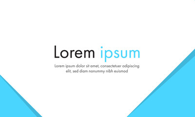 abstract white and blue  simple flat gemometric vector background