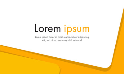 abstract white and orange simple flat shape vector background