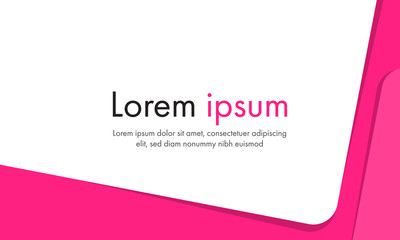 abstract white and pink simple flat shape vector background