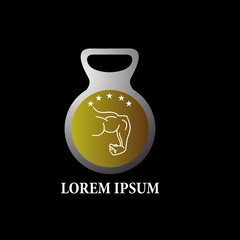 dumbbell logo icon for gym