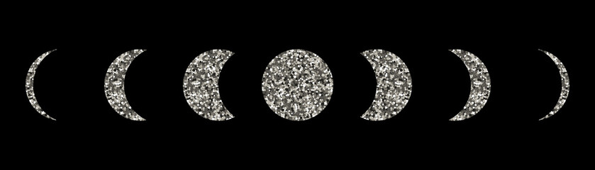 Moon phases icons set.