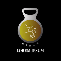 dumbbell logo icon for gym