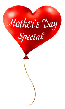 "Mother`s Day Special" auf rotem Herzluftballon
