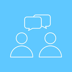 Speech bubble user outline icon.