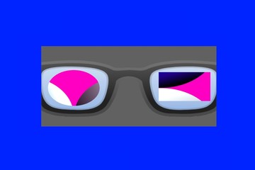 3d glasses on white background