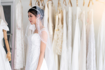 Asian woman, beautiful bride in the dressing room