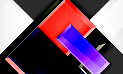 Bright colorful square shape blocks geometrical background