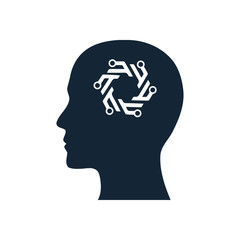 digital human head, brain, technology, head, memory, creative technology mind, artificial intelligence icon