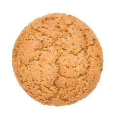Group of homemade oatmeal cookies isolated on white background