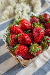 Loosely put the strawberries in different positions