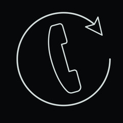 Telephone call repeat outline icon