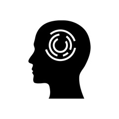 digital human head, brain, technology, head, memory, creative technology mind, artificial intelligence black icon
