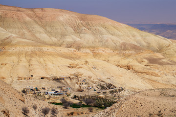 Jordan Desert Village extra wide panorama