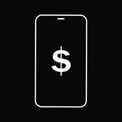 Phone with dollar outline icon