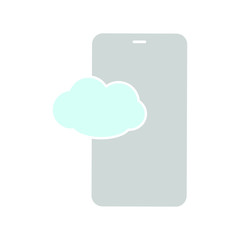 Smartphone and chat bubble cloud
