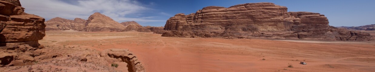 Wadi Rum Jordan Desert extra wide panorama