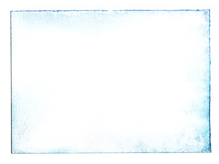 Abstract background. Texture of loose white paper tinted on the edges of blue watercolor. Made by hands. Scanned in high resolution. - 265584933