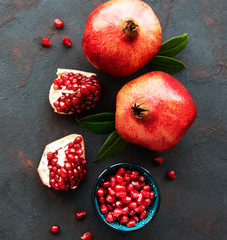 Ripe pomegranate fruits