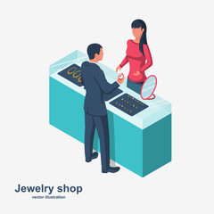 Jewelry shop. Sale of jewelry