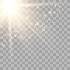 Vector transparent gold sunlight 