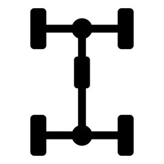 Undercarriage Chassis Carriage for car Vehicle frame icon black color vector illustration flat style image