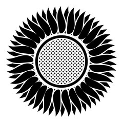 Sunflower icon black color vector illustration flat style image