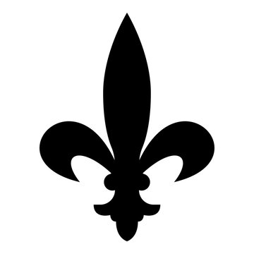 Heraldic symbol Heraldry liliya symbol Fleur-de-lis Royal french heraldry style icon black color vector illustration flat style image