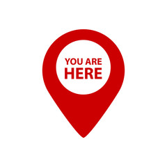 You Are Here Map Pointer - Vector Illustration - Isolated On White Background