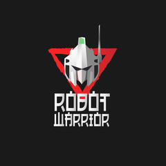 robot warrior logo icon or sign