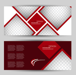 Banner for advertisement. Flyer design or web template set. Vector illustration commercial promotion background. Red color.