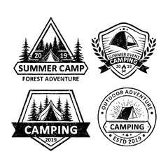 vector element of camping and outdoor adventure